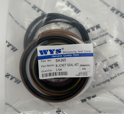 WYS Original Parts SH265 Excavator Bucket Seal Kit with 1 Year Warranty for CATERPILLAR KOMATSU HYUNDAI HITACHI - 55-150°C Temperature Range and 14-21 MPA Stress Resistance