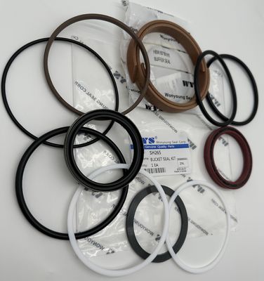 WYS Original Parts SH265 Excavator Bucket Seal Kit with 1 Year Warranty for CATERPILLAR KOMATSU HYUNDAI HITACHI - 55-150°C Temperature Range and 14-21 MPA Stress Resistance
